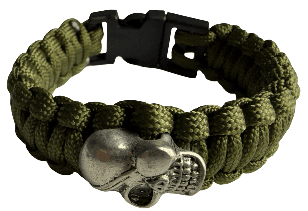 HLTD Paracordarmband Skull 20mm (Color: Olive)