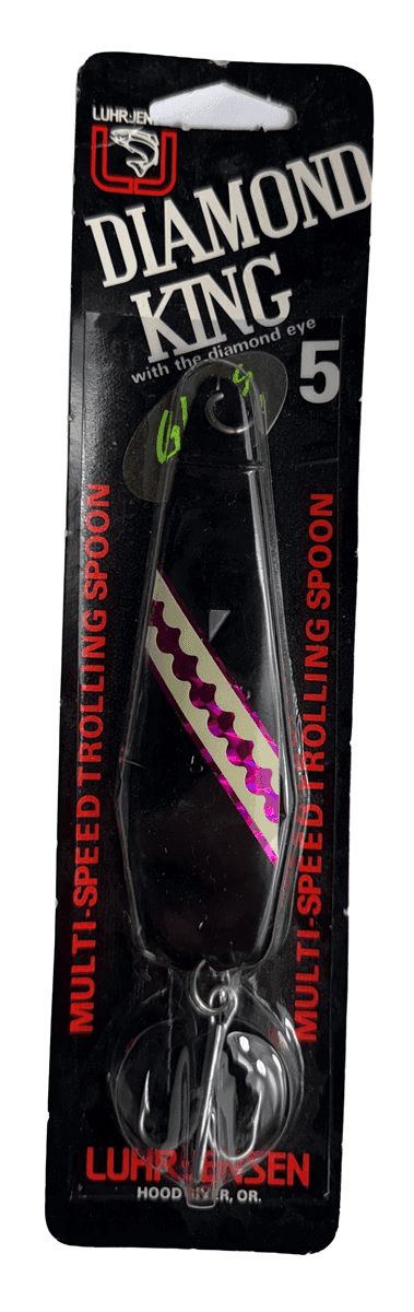 Luhr Jensen Diamond King 5 Trolling Spoon (Color: #522 Black/Fluo/Glow)