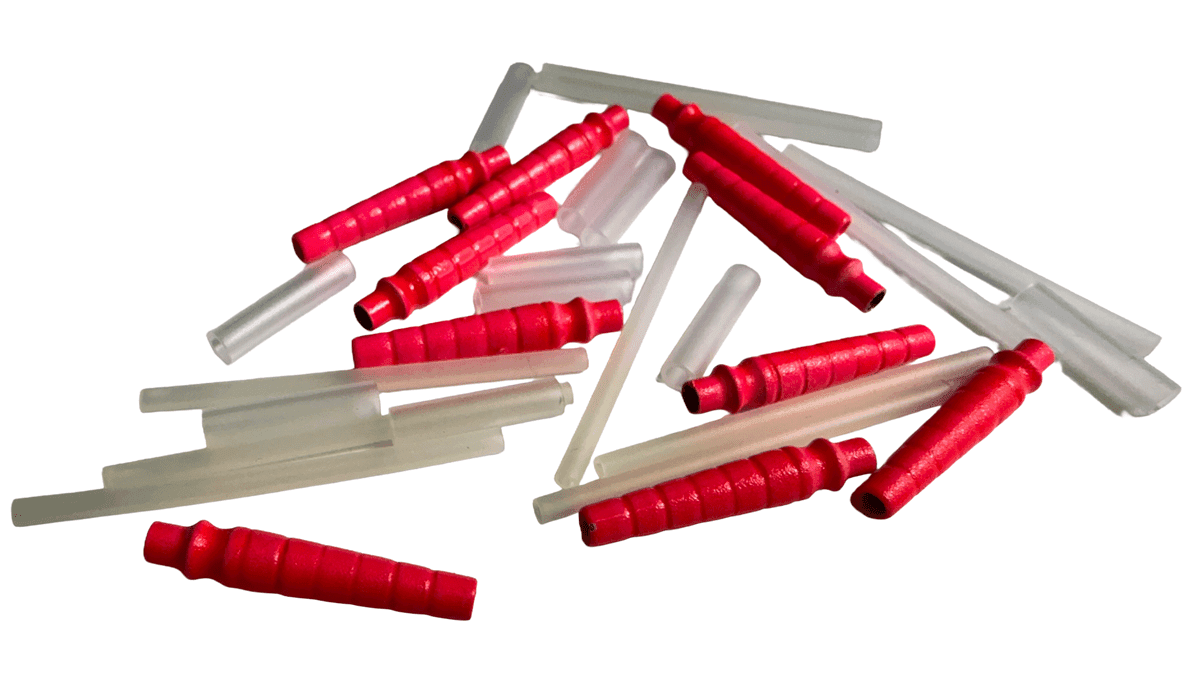 Eumer Crayfish Tube 22x4mm Fluo 10 pcs (Color: Fluo Red)