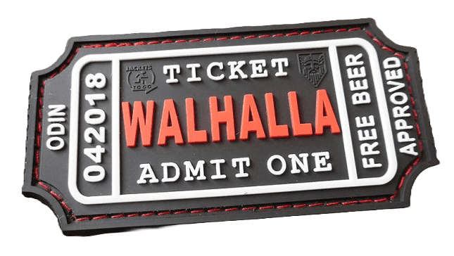 JTG Large Walhalla Ticket Rubber Patch (Color: Grey)
