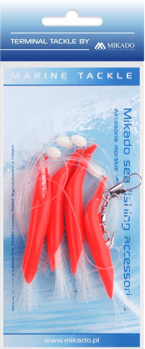 Mikado Hair Tube Rig Sea Set - 1/0 (Color: Red)