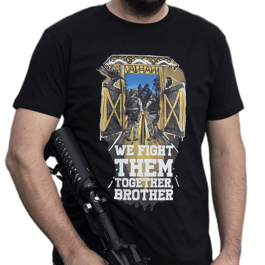 Warheads Paintball T-Shirt - We Fight Them Together Brother (Size: Large)