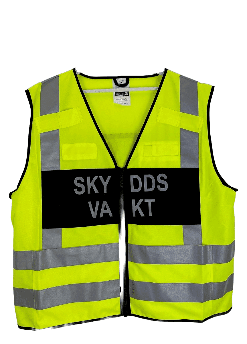 Robust Skyddsvakt Reflective Vest With Black Plate (Size: XL)