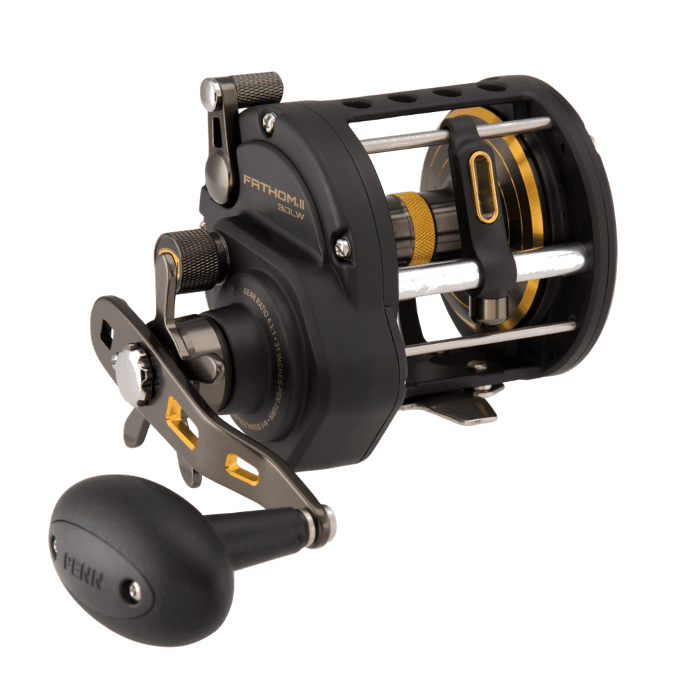 PENN Seafishing Reel Fathom II Level Wind (Size & Reel Handel Position: 20LW 290m/0.46mm Right)