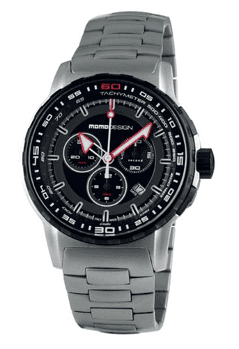 MomoDesign Pilot Pro Chrono Svart/Röd 46mm Stål