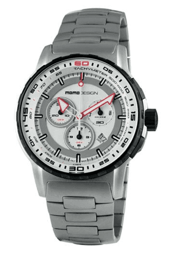 MomoDesign Pilot Pro Chrono Vit/Röd 46mm Stål