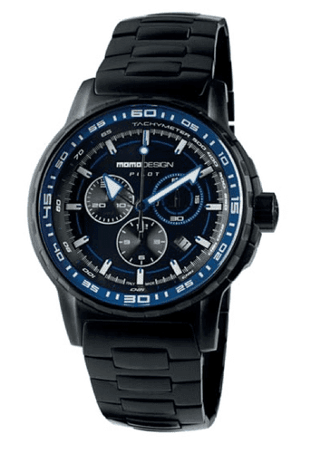 MomoDesign Pilot Pro Chrono Svart/Blå 46mm PVD stål