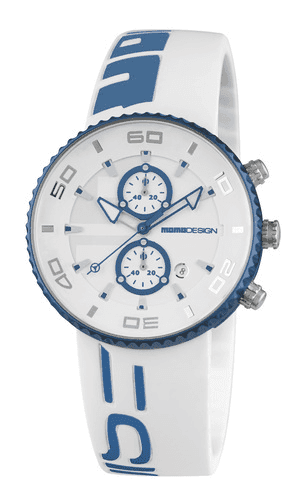 MomoDesign Jet Aluminium Chrono Vit/Blå 43mm