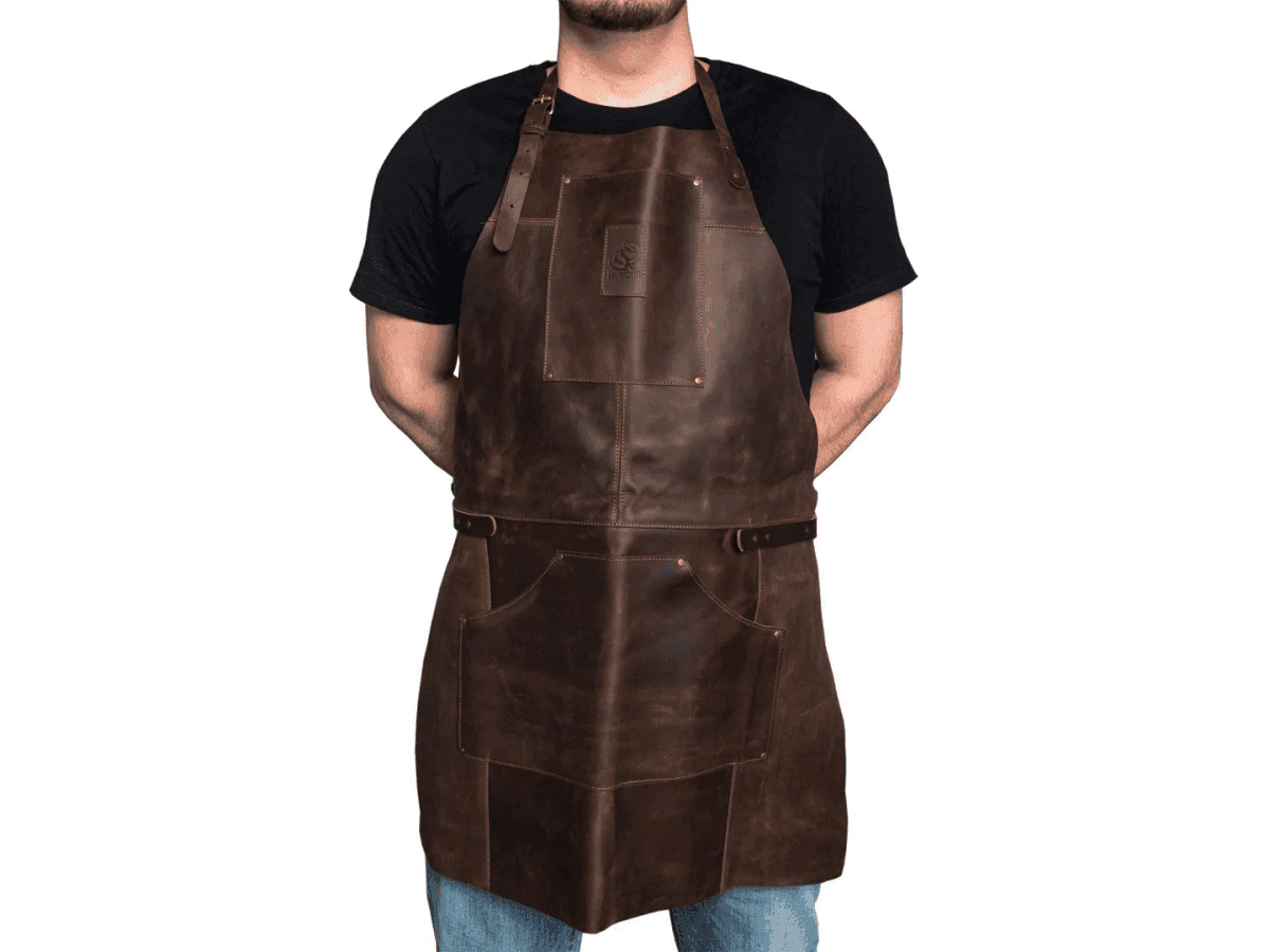 BeaverCraft AP2X Adjustable Brown Leather Work Apron