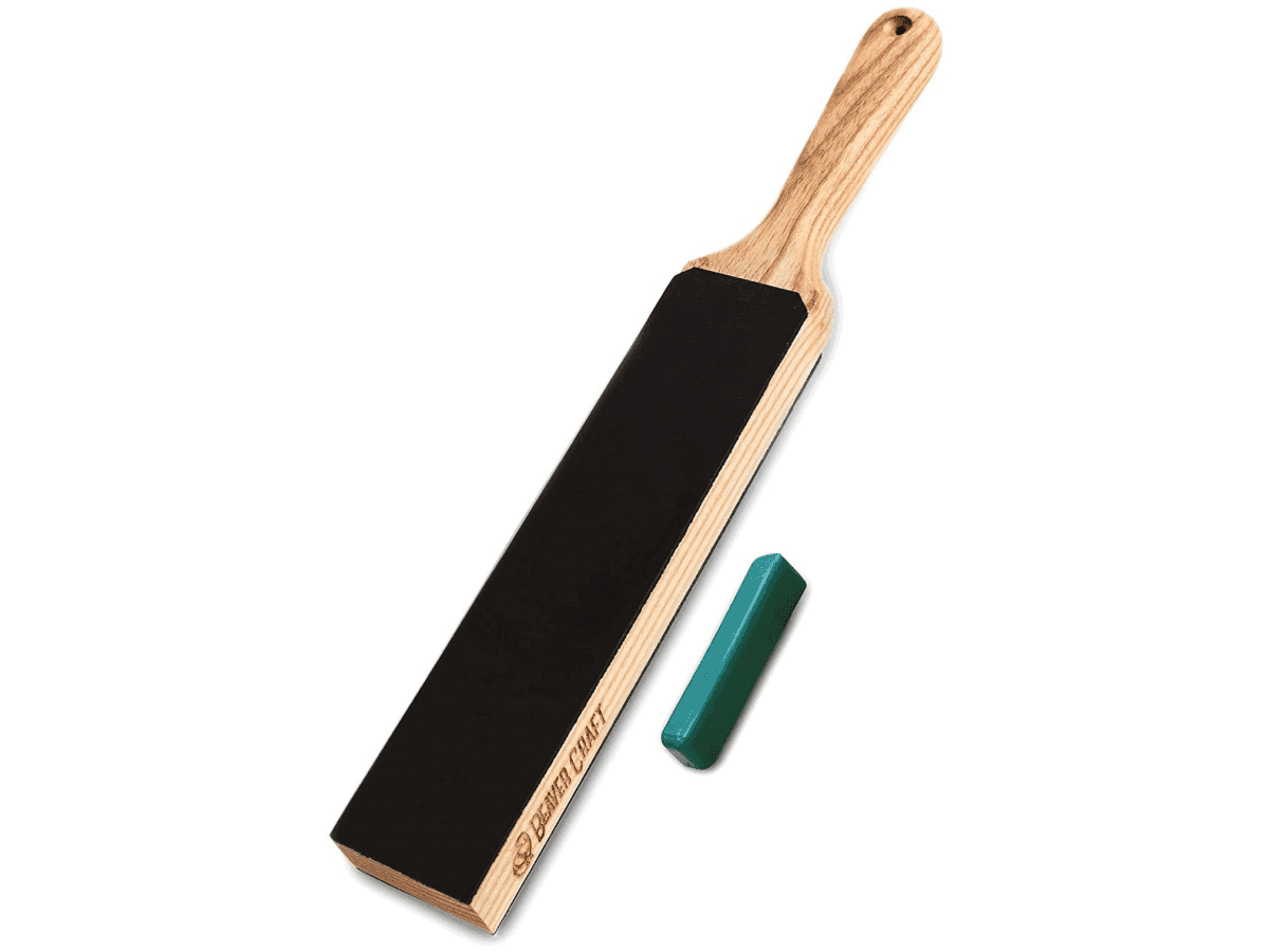 BeaverCraft LS6P1 Dual-Sided Leather Strop with Compound