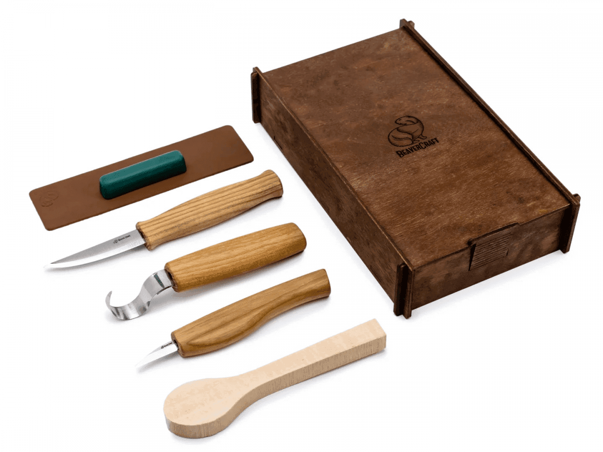 BeaverCraft S13 Box Spoon Carving Set In a Box (Grip: Right)