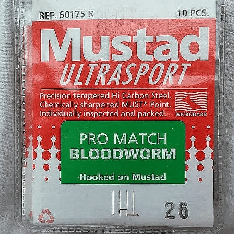 Mustad Ultra Sport Pro Match Bloodworm 10-Pack (Size: 20)