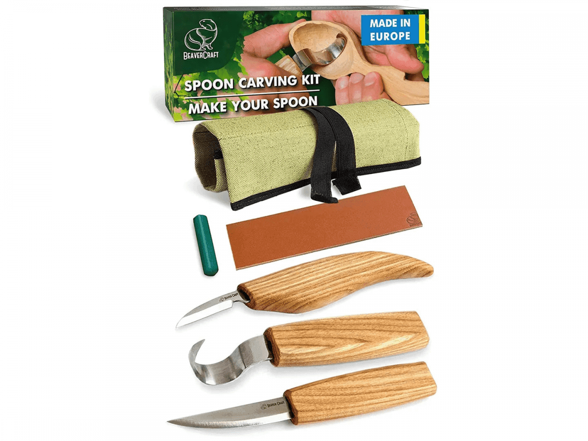 BeaverCraft S13 Wood Carving Tool Set for Spoon Carving (Grip: Right)