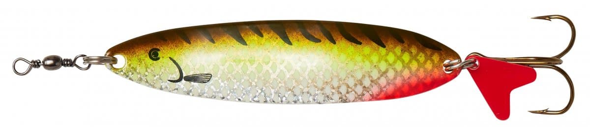 DAM Effzett Slim Standard Spoon 9,55cm 32g (Color: Olive / Chartreuse UV)