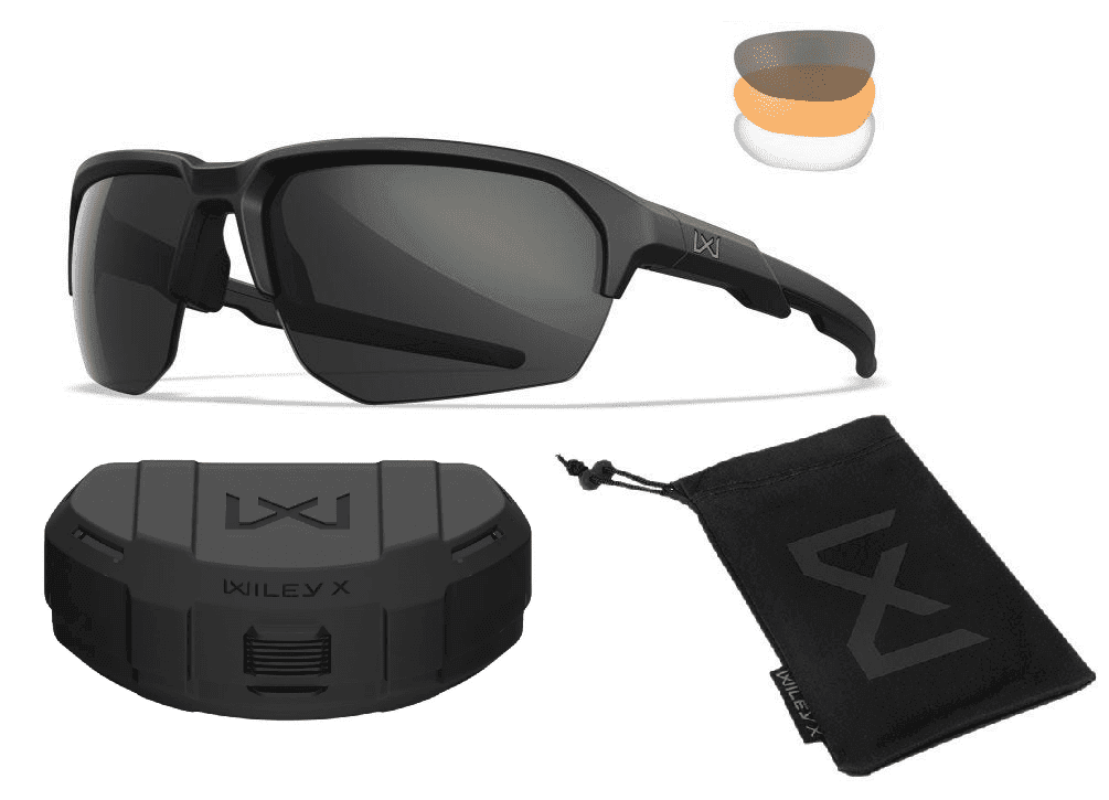 WileyX JAKL Grey/Clear/Light Rust Lenses / Matte Black Frame