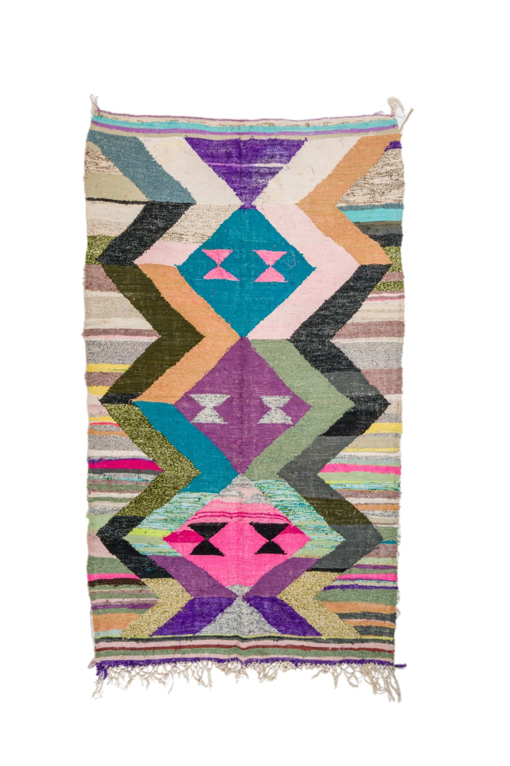 Marokkansk Boucherouite-teppe 145 x 260 cm (Størrelse: 145 x 260 cm)