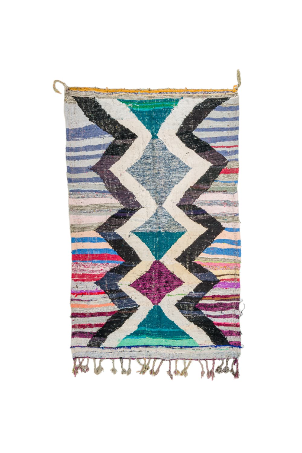 Marokkansk Boucherouite-teppe 140 x 220 cm (Størrelse: 140 x 220 cm)