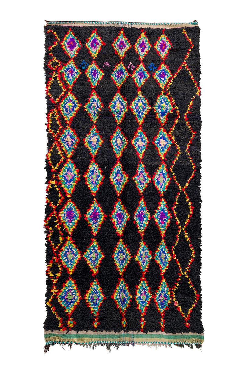 Marokkansk Boucherouite-teppe 130 x 270 cm (Størrelse: 130 x 270 cm)