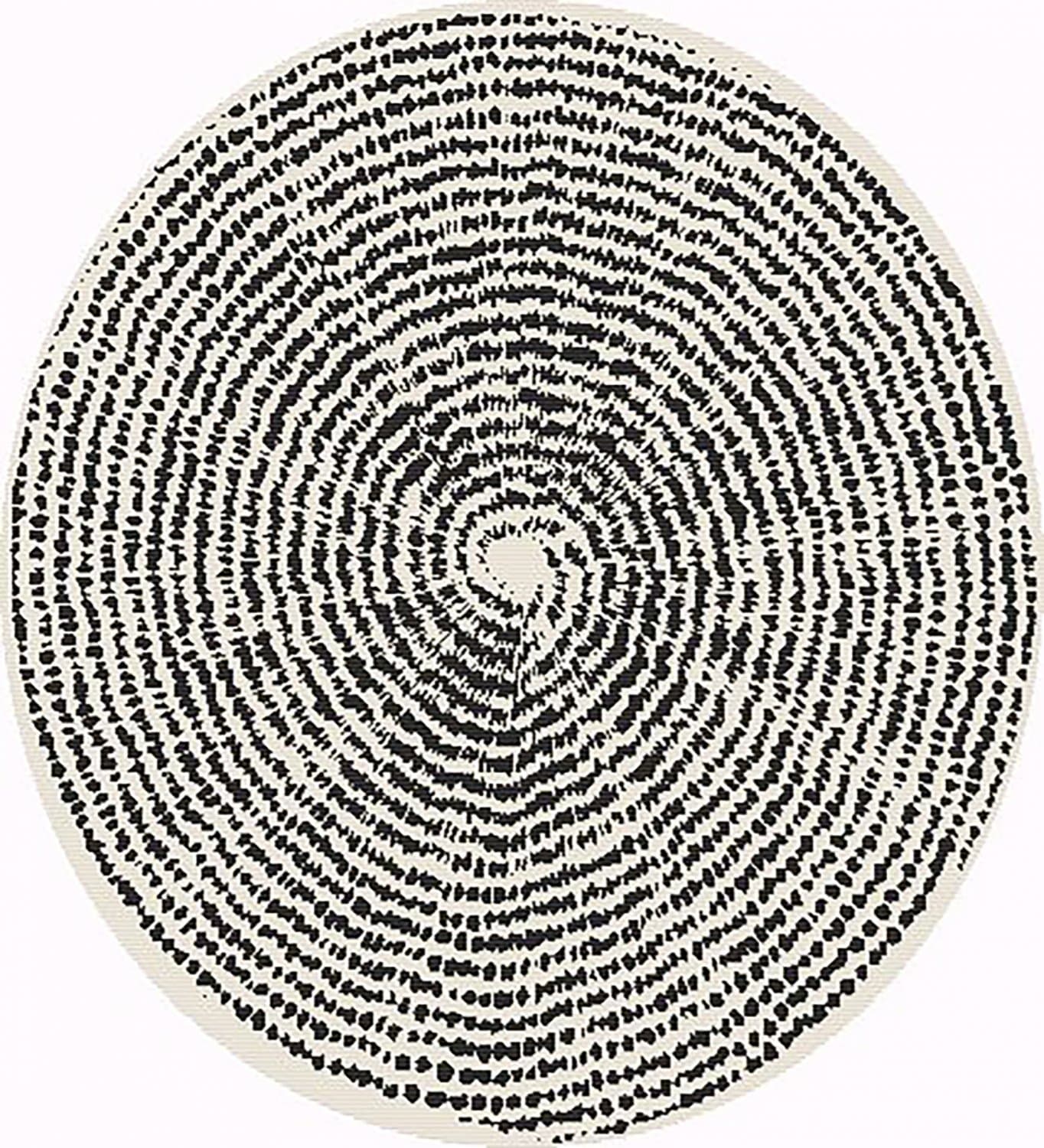 Rundt teppe - Brussels Swirl (sort) (Størrelse: Ø 240 cm)