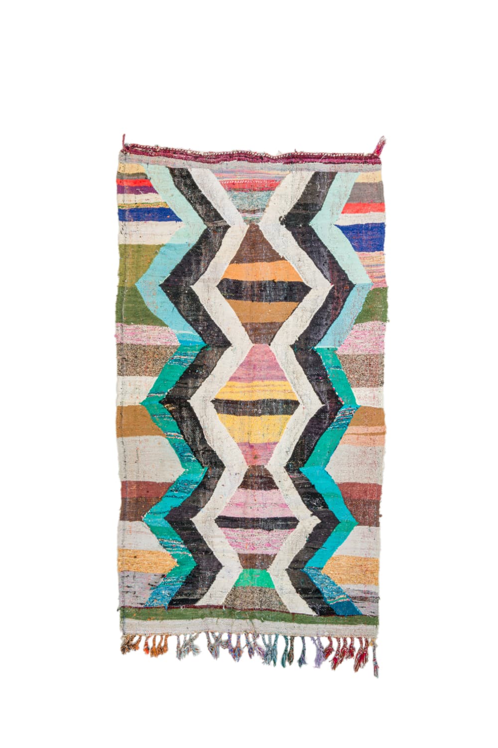 Marokkansk Boucherouite-teppe 135 x 245 cm (Størrelse: 135 x 245 cm)