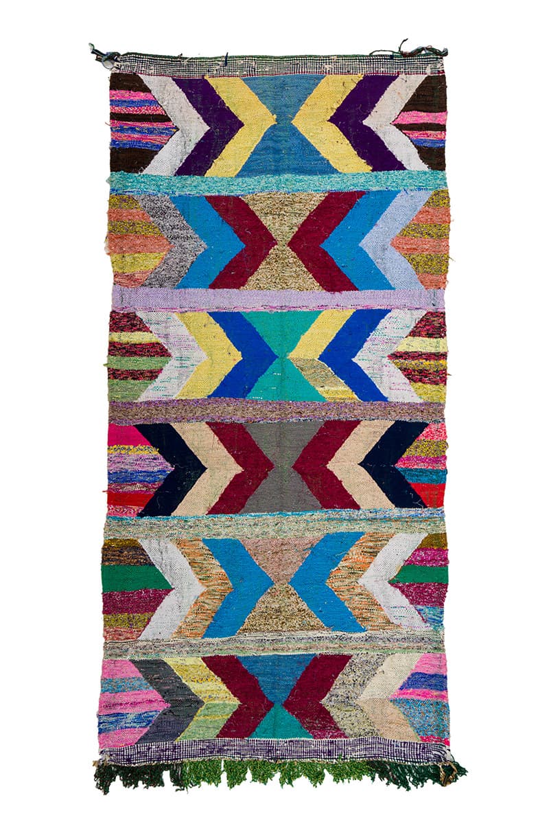 Marokkansk Boucherouite-teppe 130 x 275 cm (Størrelse: 130 x 275 cm)