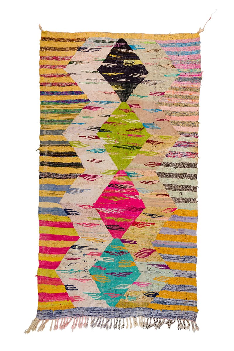 Marokkansk Boucherouite-teppe 140 x 250 cm (Størrelse: 140 x 250 cm)