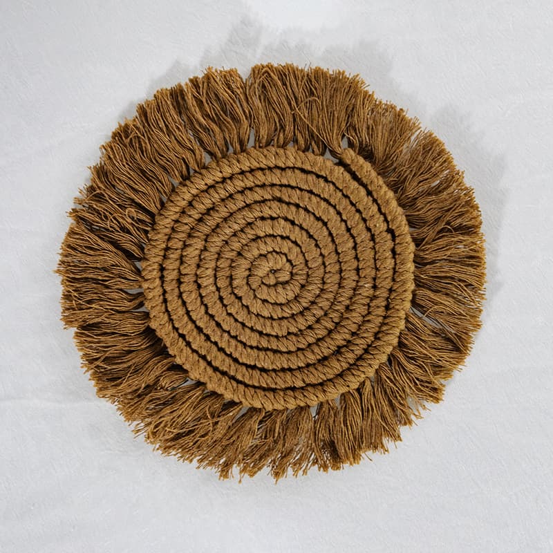 Underlag 4-pakke - Esme (brun) (Størrelse: Rund 16 cm)