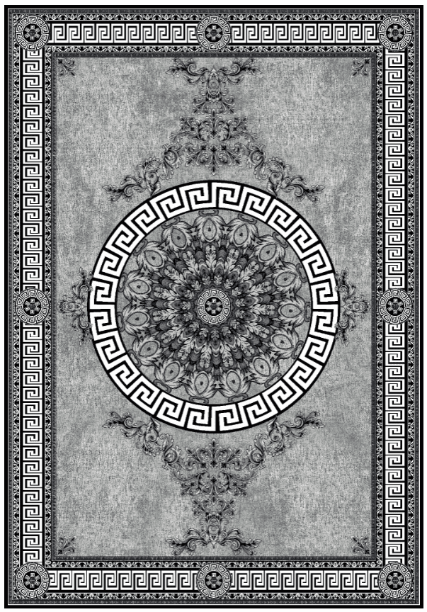 Wilton-teppe - Amer (svart/hvit) (Størrelse: 160 x 230 cm)