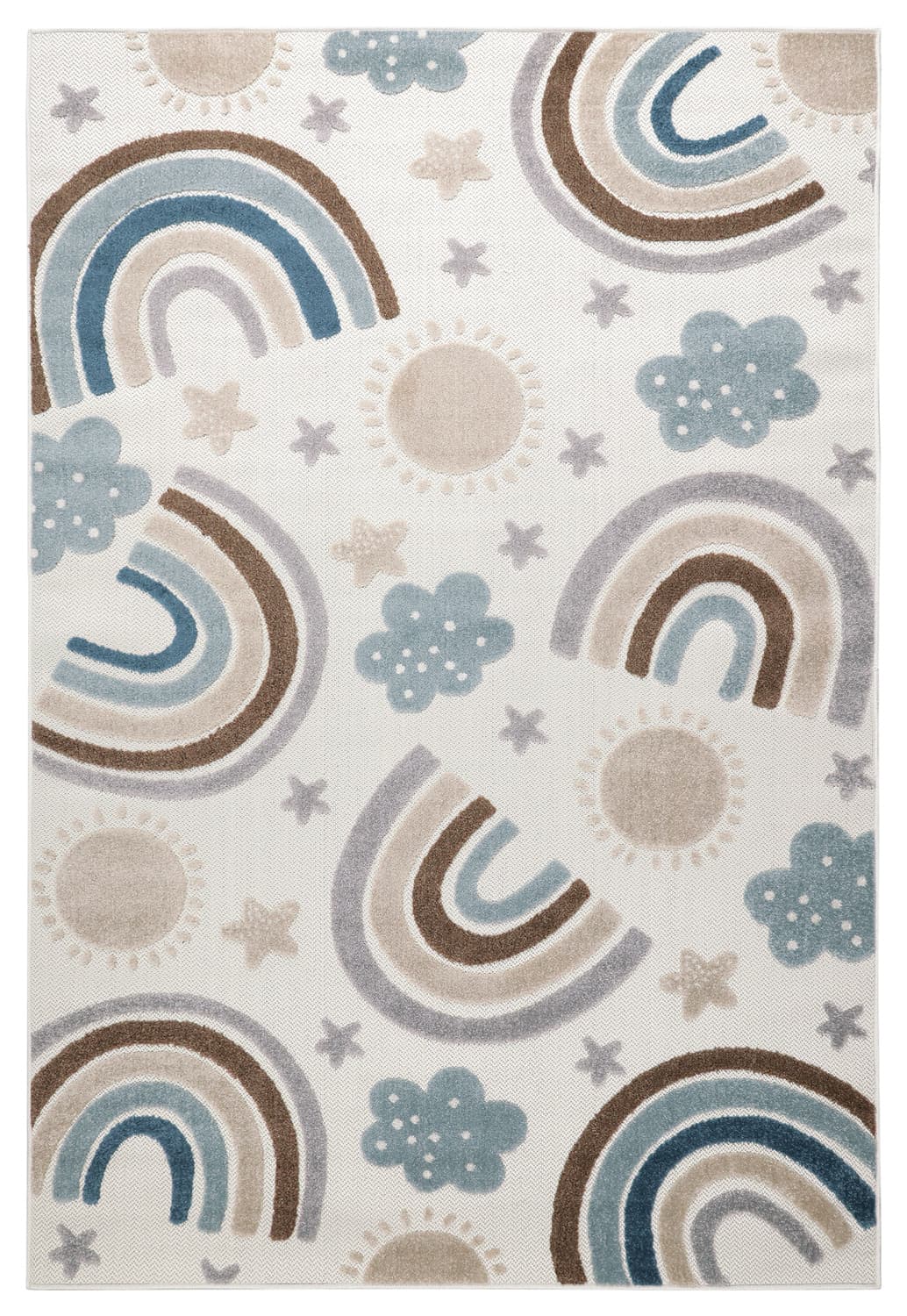Barneteppe - Rainbow Potpourri (krem/multi) (Størrelse: 160 x 230 cm)