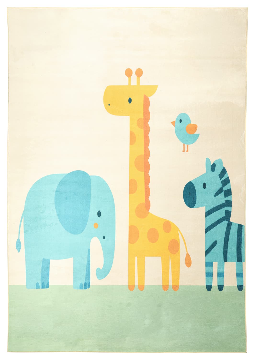Barneteppe - Safari Animals (krem/multi) (Størrelse: 160 x 230 cm)
