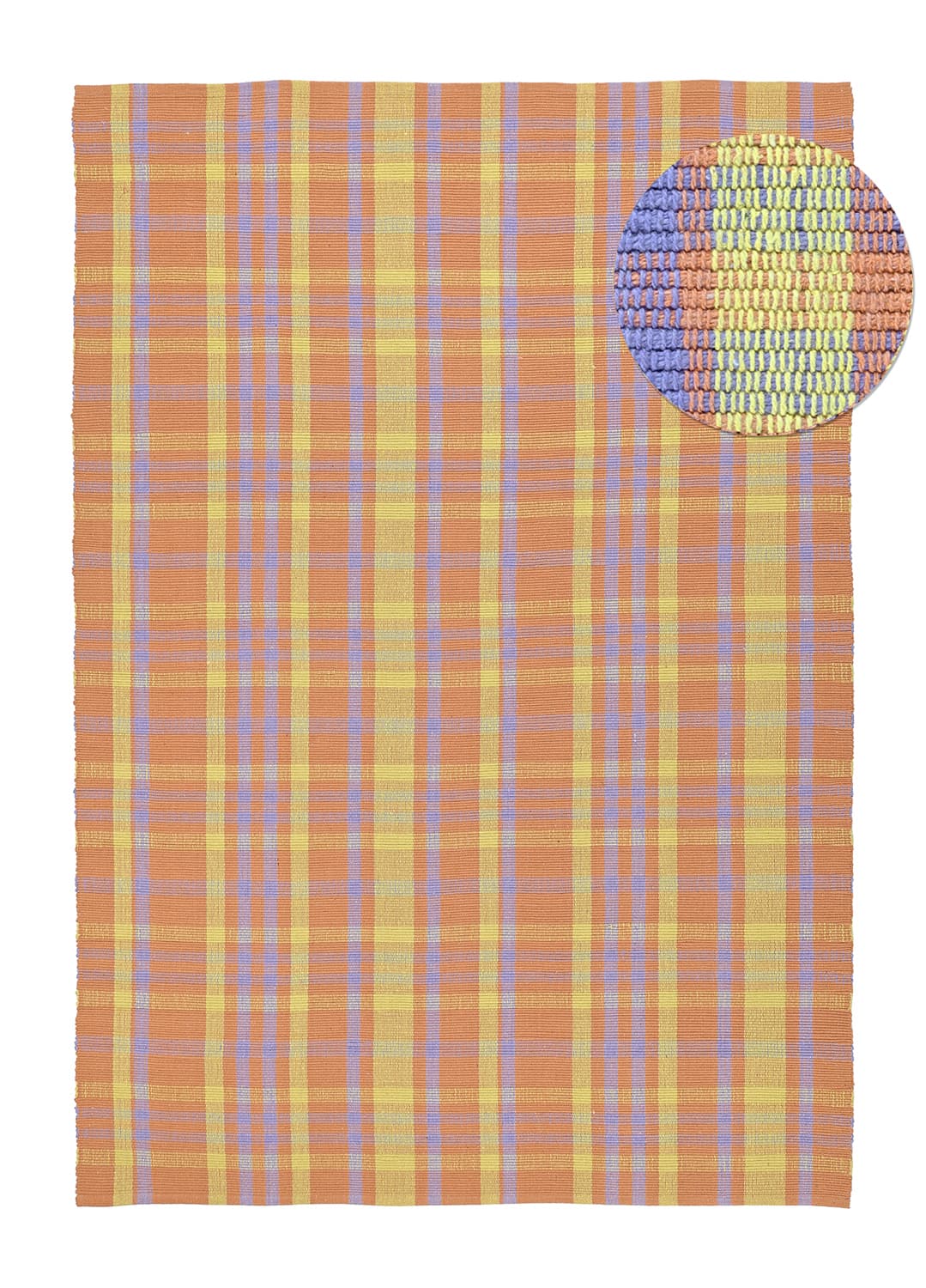 Bomullsteppe - Husvik (korall/flerfarget) (Størrelse: 200 x 290 cm)