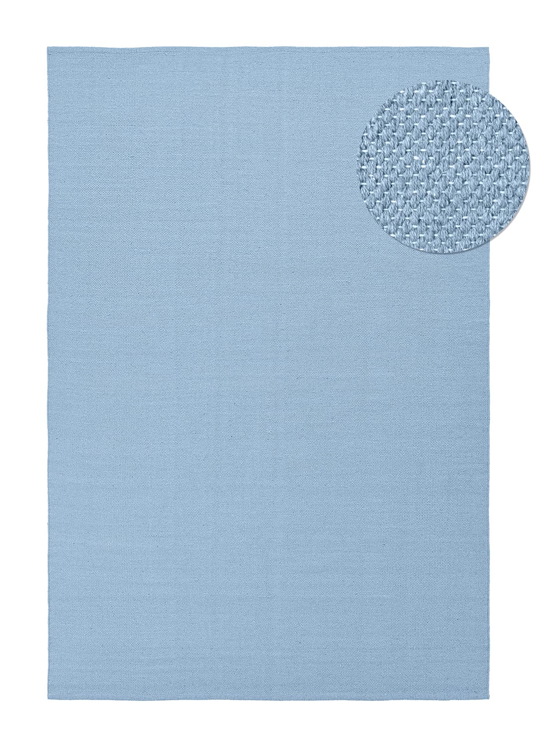 Bomullsteppe - Rigolet (lyseblått) (Størrelse: 200 x 290 cm)