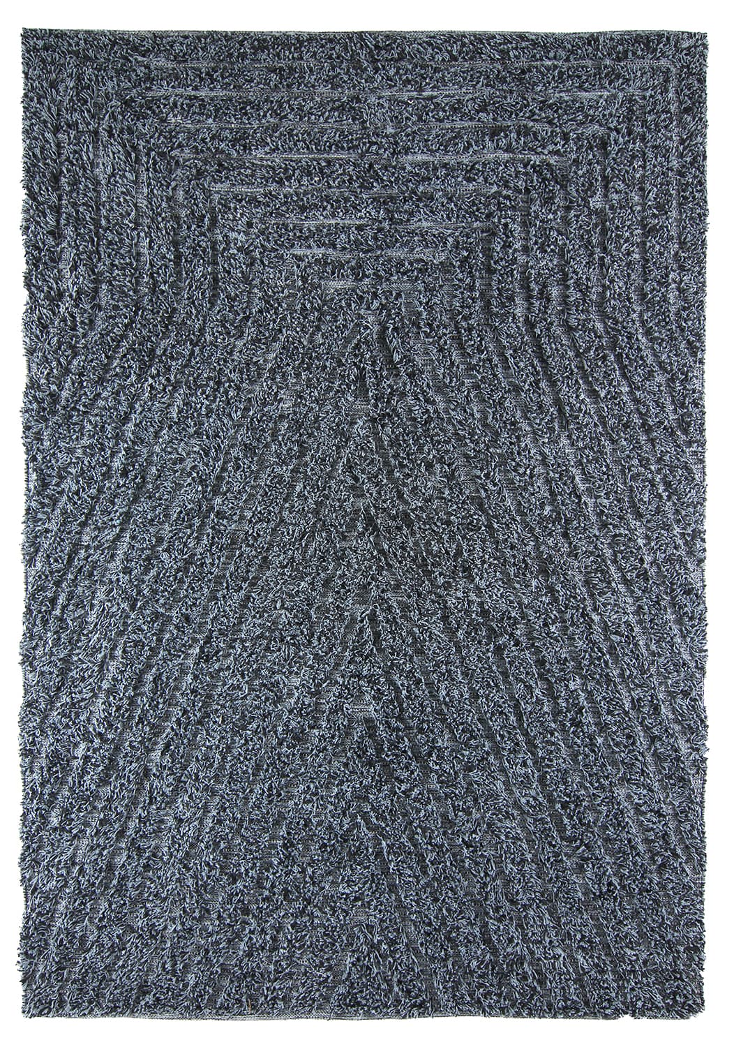 Ryetepper - Kendra Natural Cotton Shaggy (grå/svart) (Størrelse: 240 x 340 cm)