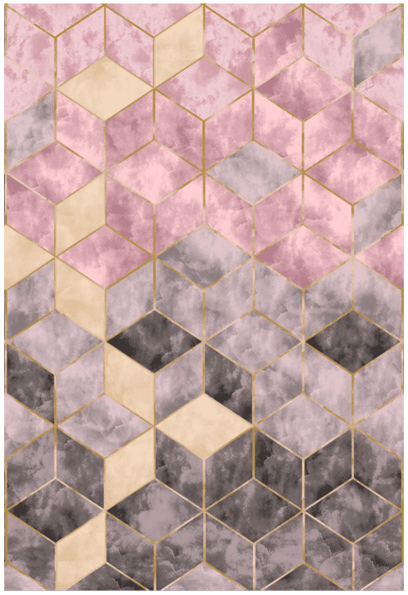 Wilton-teppe - Brendola (rosa/grå/gull) (Størrelse: 290 x 390 cm)