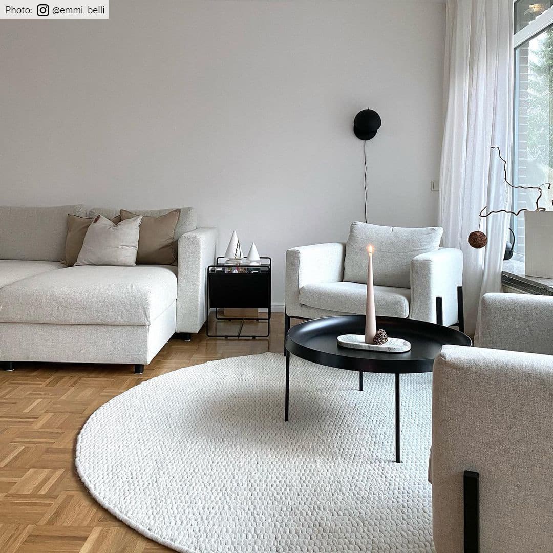 Runde tepper - Cartmel (offwhite) (Størrelse: Ø 200 cm)