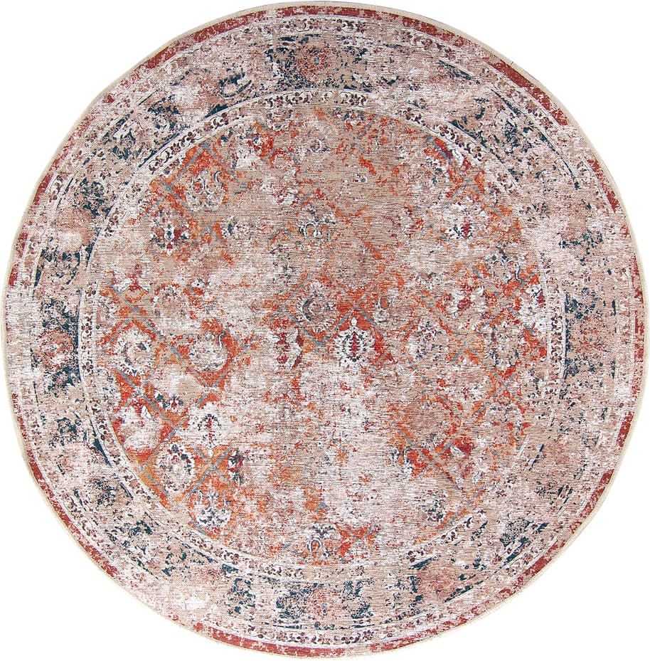 Rundt teppe - Douz (rosa/multi) (Størrelse: Ø 240 cm)