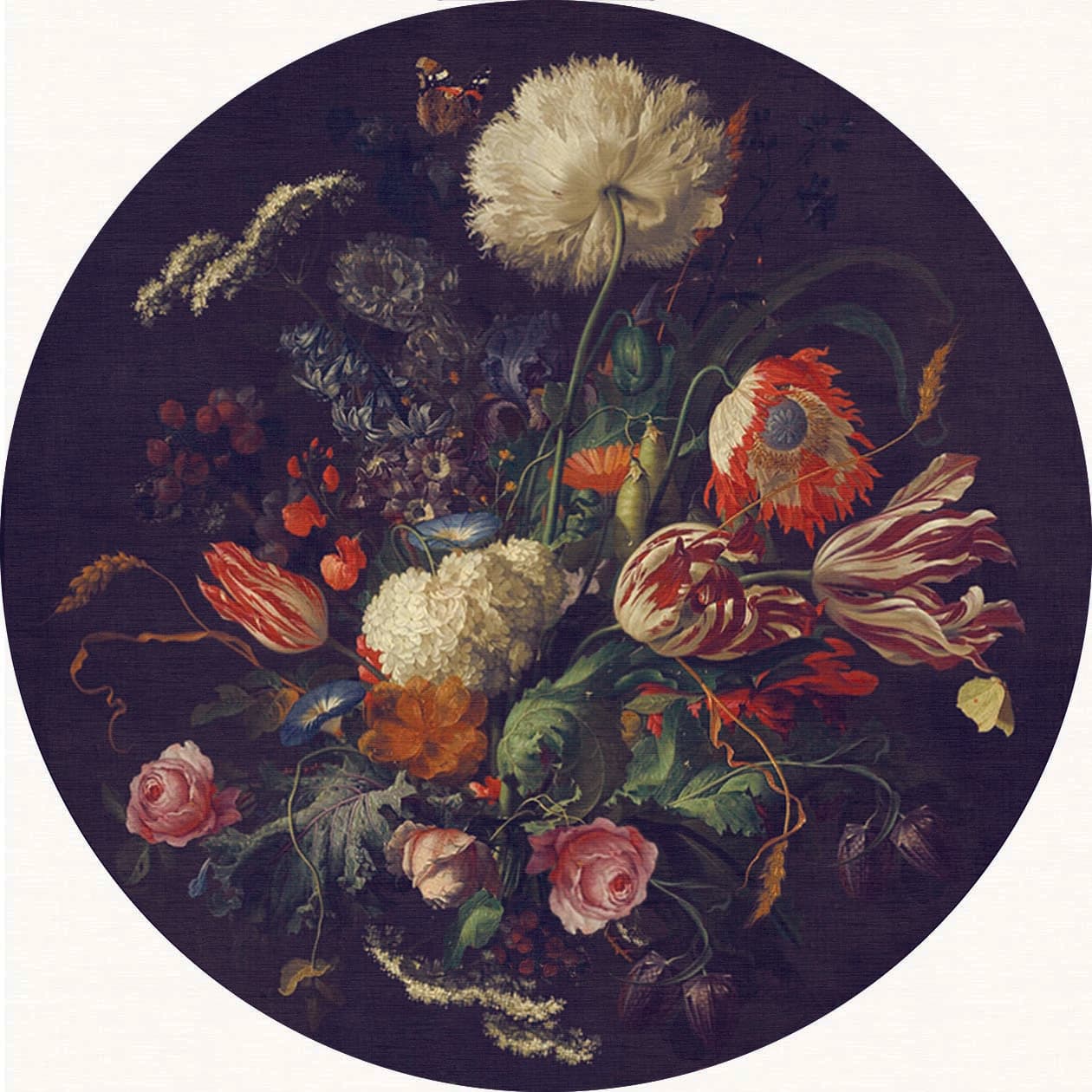 Rundt teppe - Rich Flowers (multi) (Størrelse: Ø 240 cm)