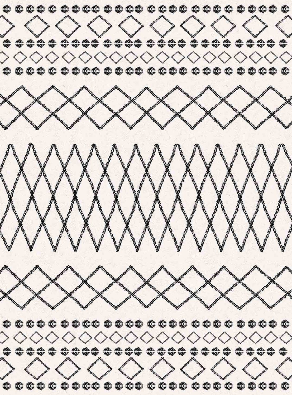 Wilton-teppe - Safi (sort/hvit) (Størrelse: 180 x 270 cm)