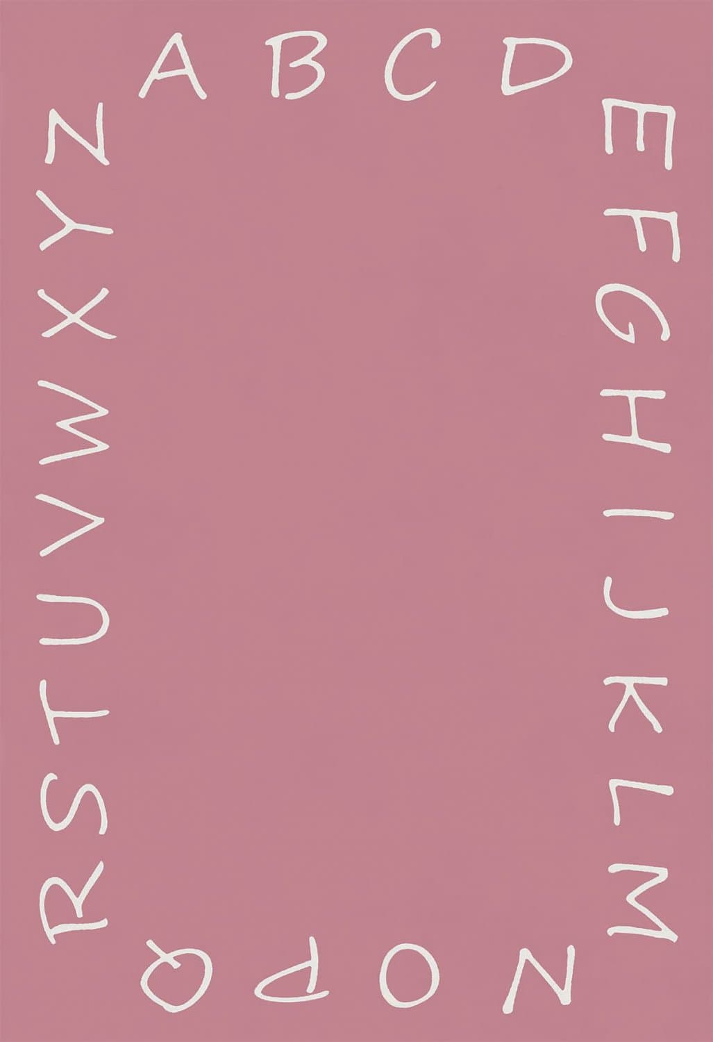 Barneteppe - Alphabetic Border (rosa) (Størrelse: 160 x 230 cm)