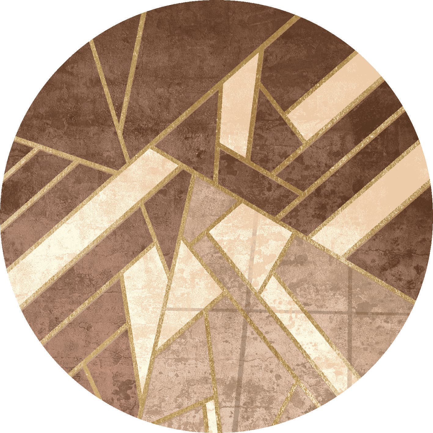 Rundt teppe - Amasra (beige) (Størrelse: Ø 200 cm)