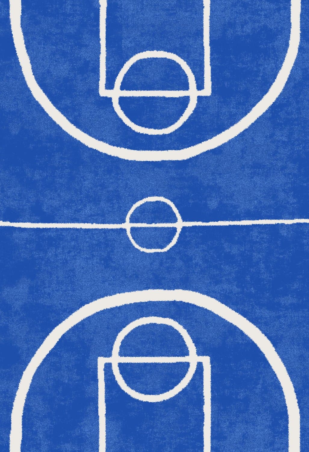 Barneteppe - Basket (blå) (Størrelse: 160 x 230 cm)