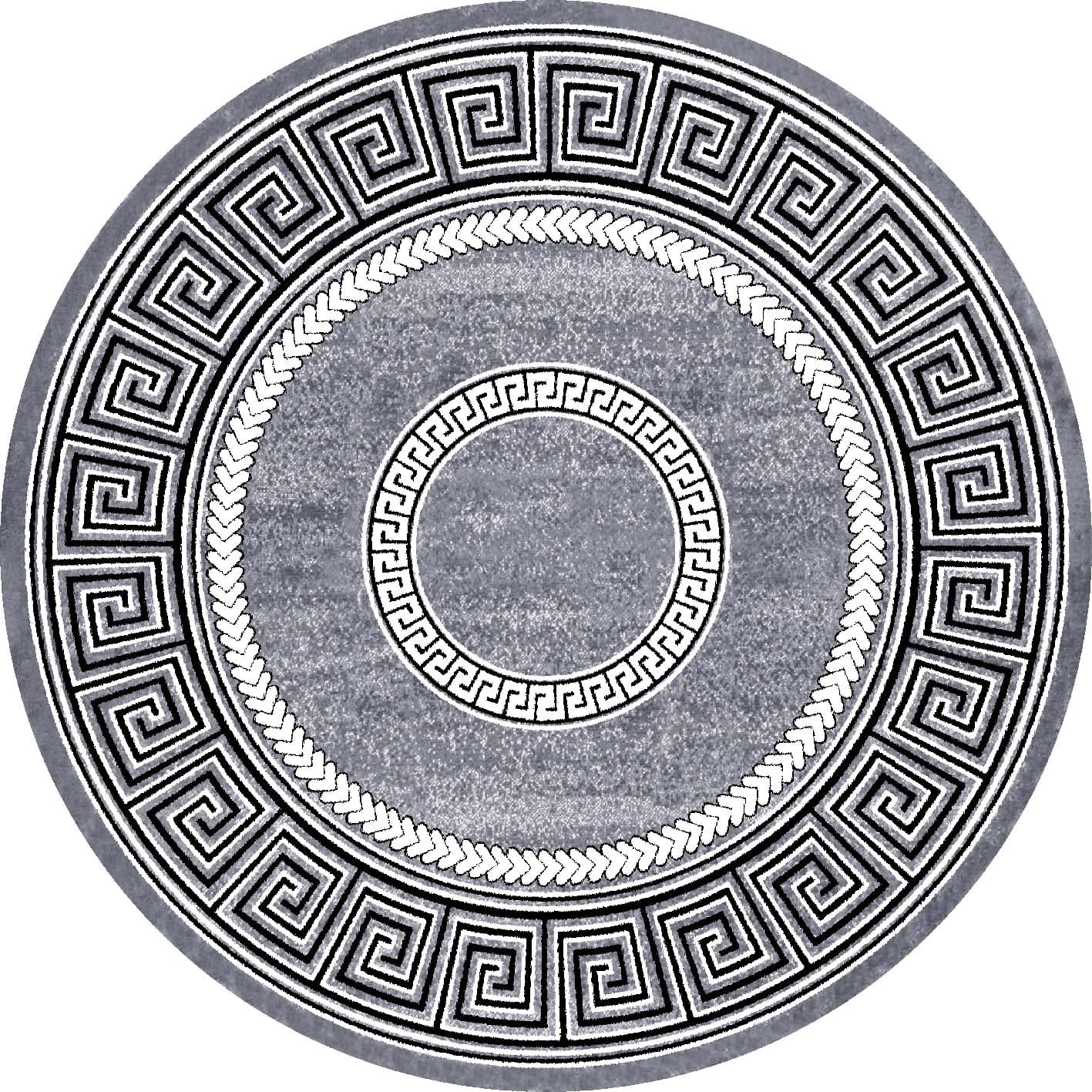 Rundt teppe - Ankara Versace (grå) (Størrelse: Ø 240 cm)