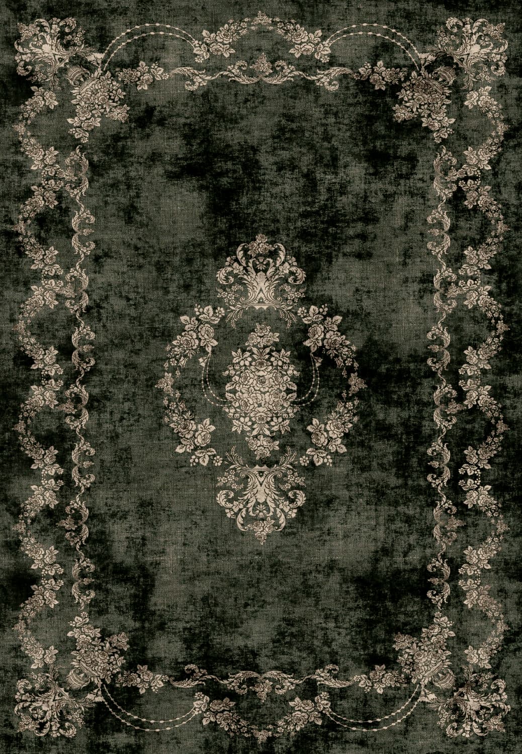 Wilton-teppe - Taknis (mørk grønn) (Størrelse: 340 x 440 cm)