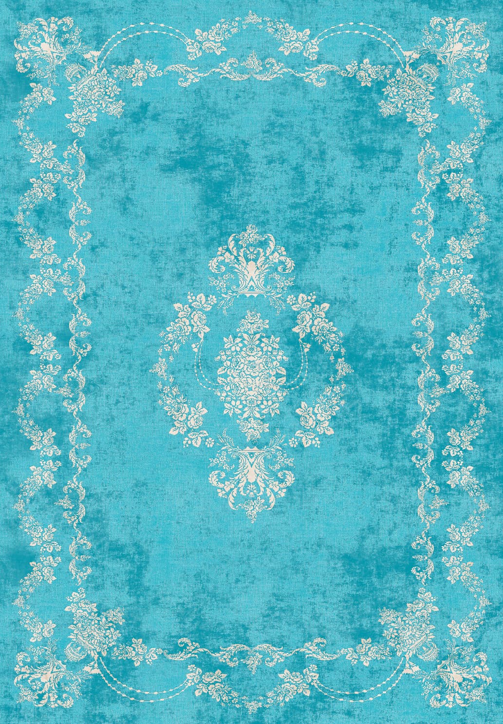 Wilton-teppe - Taknis (petrol) (Størrelse: 200 x 280 cm)