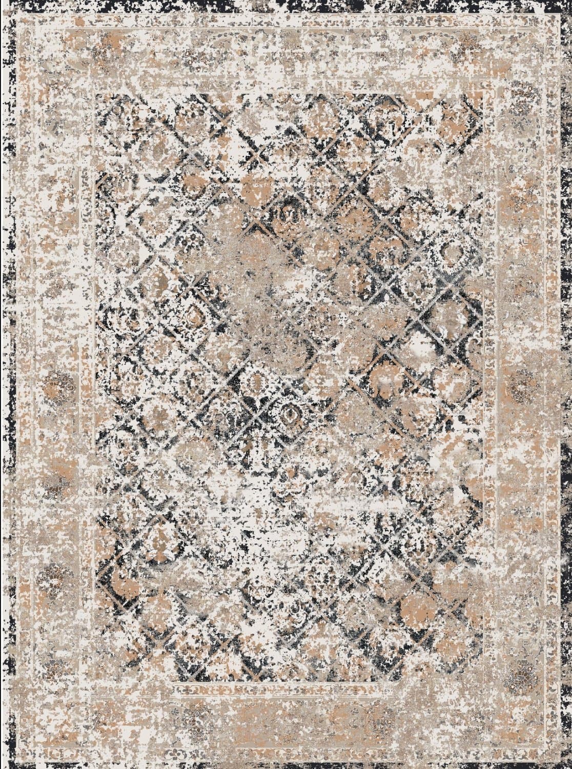 Wilton-teppe - Douz (sort/multi) (Størrelse: 240 x 340 cm)