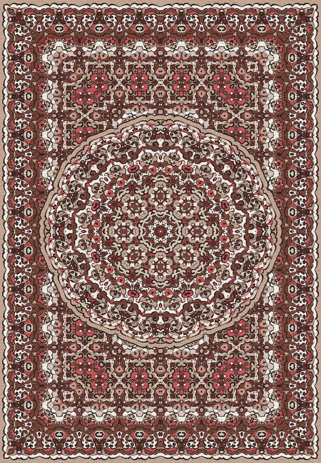 Wilton-teppe - Odette (rød/multi) (Størrelse: 200 x 280 cm)