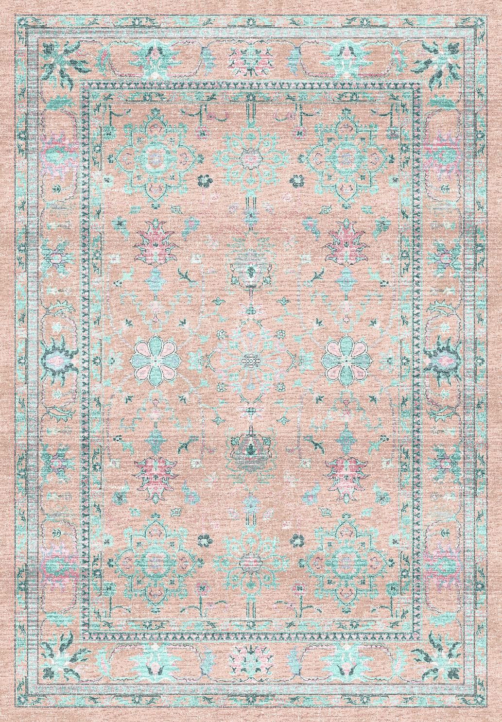 Wilton-teppe - Livley (rosa) (Størrelse: 200 x 280 cm)