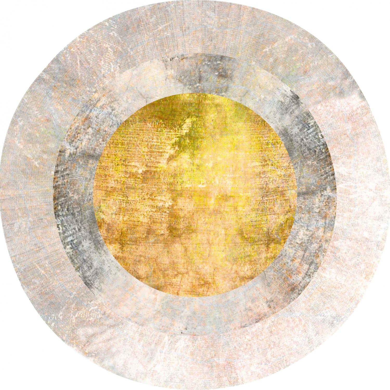 Rundt teppe - Budoni (grå/beige/gul) (Størrelse: Ø 240 cm)