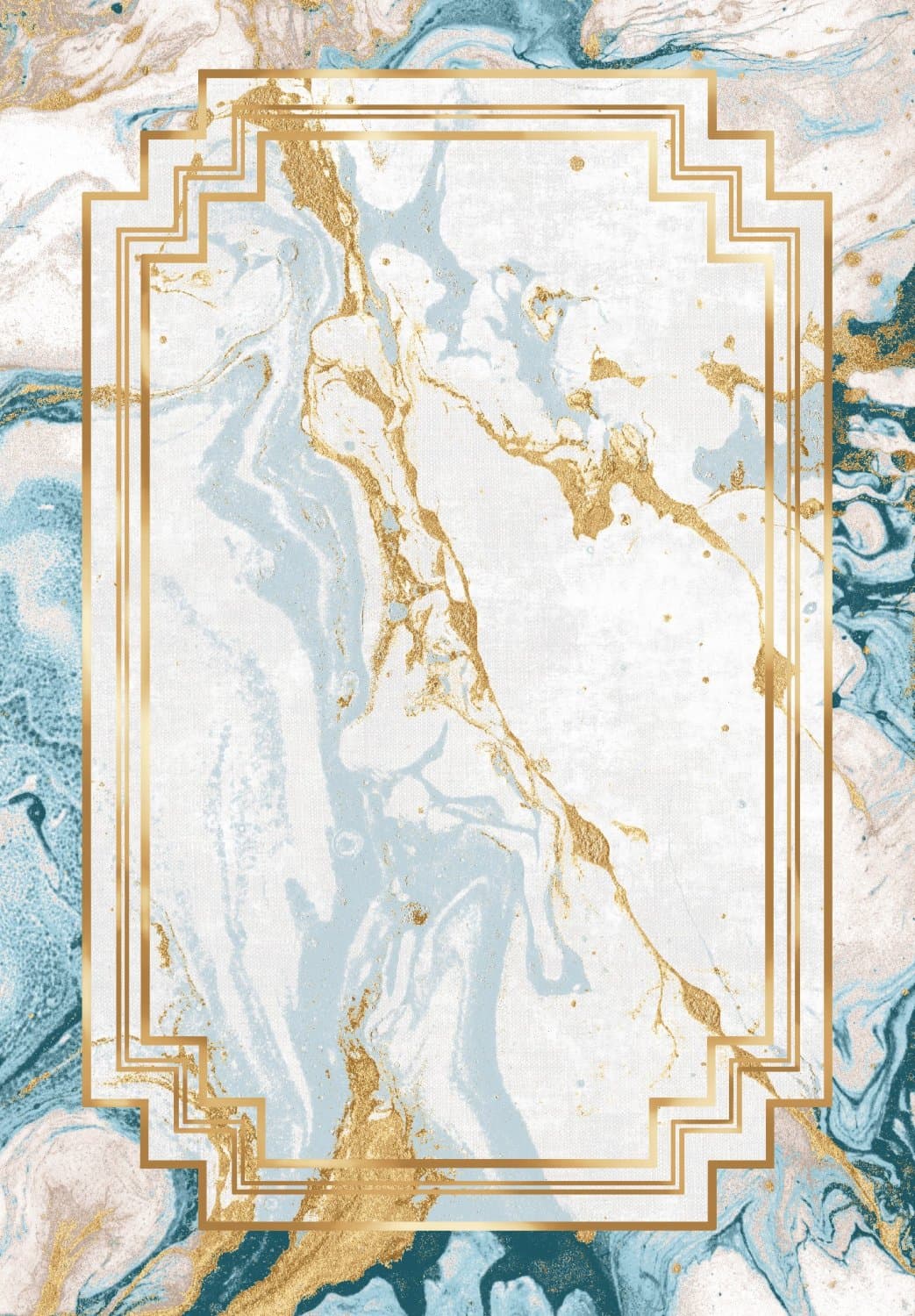 Wilton-teppe - Emery (blå) (Størrelse: 200 x 280 cm)