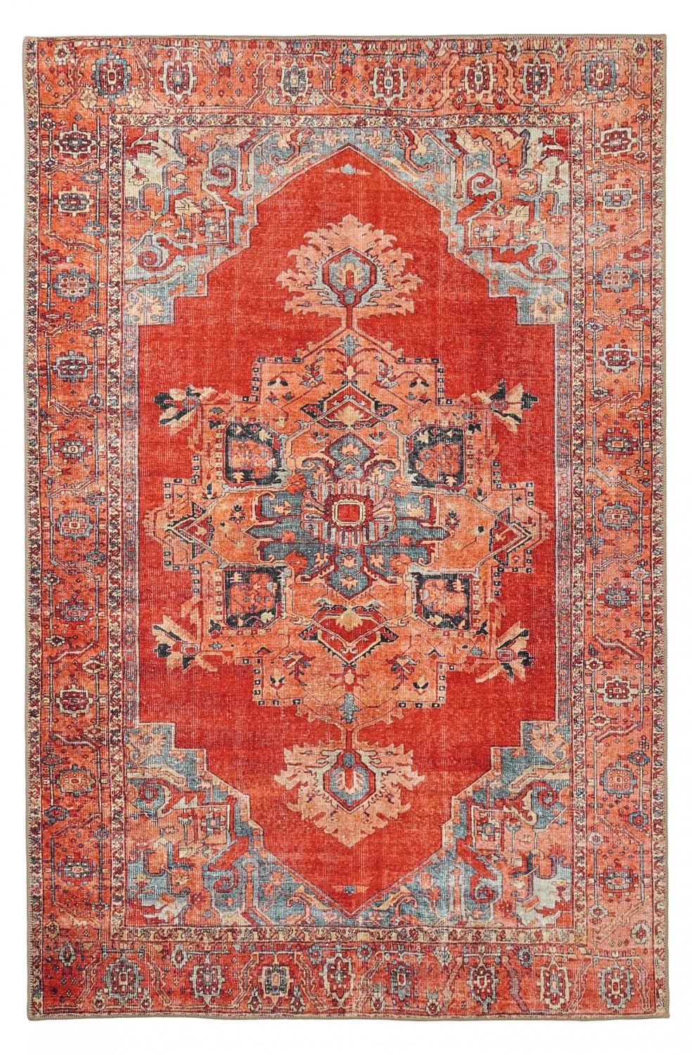 Flatvevd teppe - Madevan (rød) (Størrelse: 190 x 280 cm)